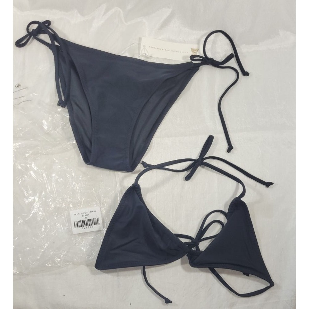 Fontainebleau Miami Beach Women's Bowtie Logo Bikini Swimsuit - Black - XS